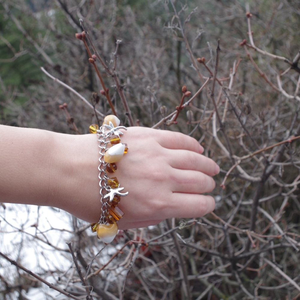 Beautiful Italy Glass Charm Bracelet